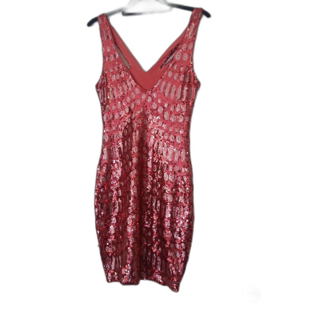 Bebe Hib Hibiscus Sequins Mini Dress S Luxury Designer Cocktail Party Y2k